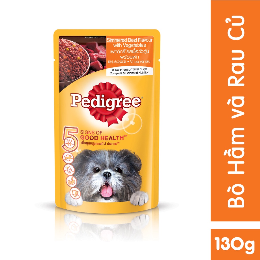 PEDIGREE® Bộ thức ăn cho chó lớn dạng sốt mix 5 vị 130g (20 gói)