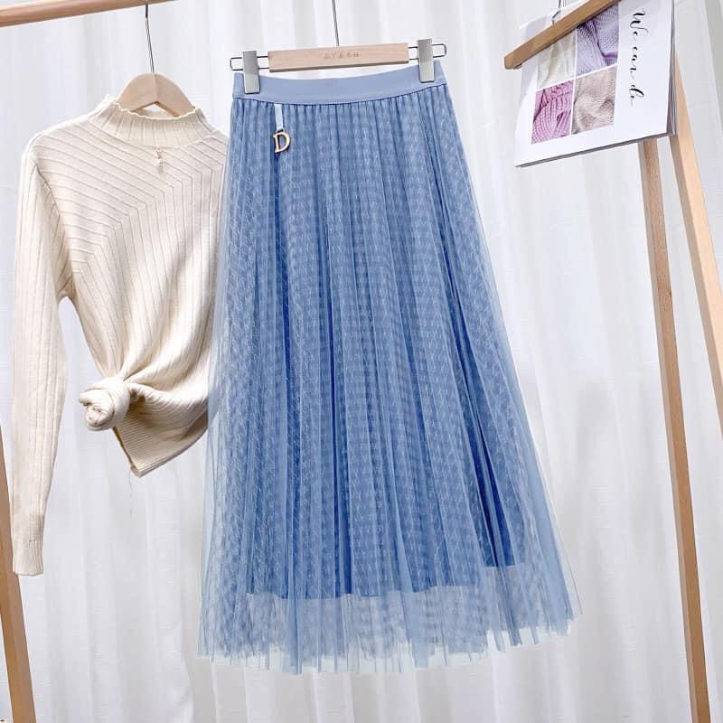 G34. 2275. CHÂN VÁY REN CÀI CHỮ D