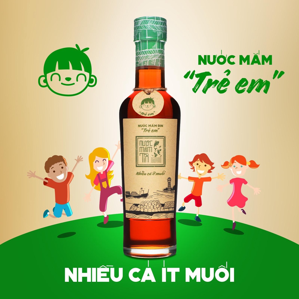 Combo 2 Chai Nước mắm Tĩn Trẻ Em Cho Bé Ăn Dặm độ đạm 42N chai thủy tinh 250ml/chai rin nguyên chất nhiều cá ít muối