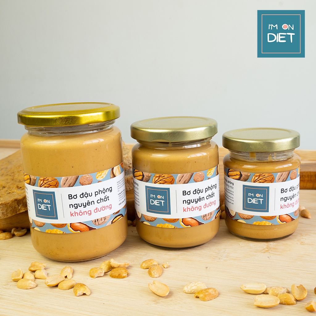 BƠ ĐẬU PHỘNG KHÔNG ĐƯỜNG ĂN KIÊNG (BƠ LẠC) | 2 Loại: Mịn/Hạt Giòn (Smooth/Crunchy) | I'M ON DIET | Eat clean - Keto