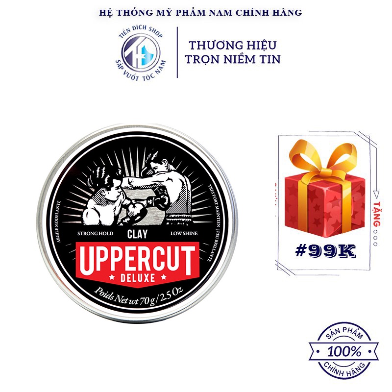 Sáp vuốt tóc nam Uppercut Deluxe Clay chính hãng 60g