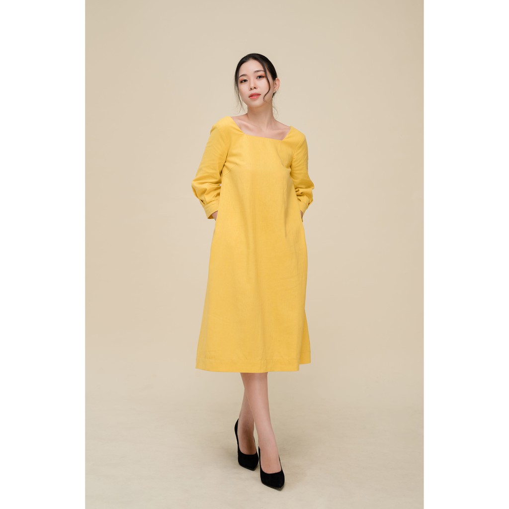 Váy linen màu vàng