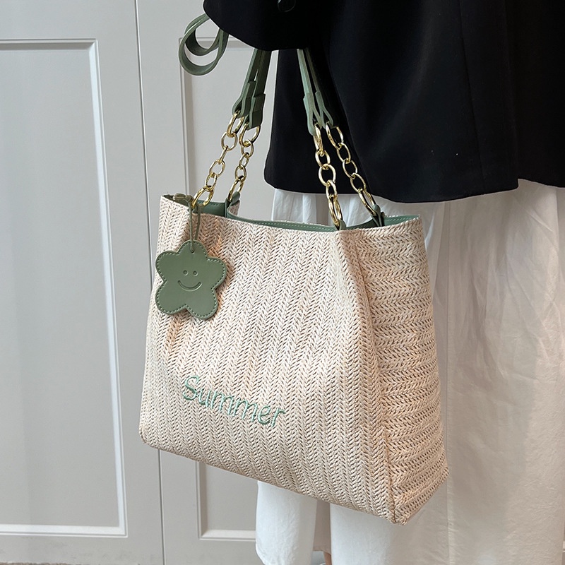 Túi đeo vai IELGY đan sợi cỡ lớn thời trang cho nữ