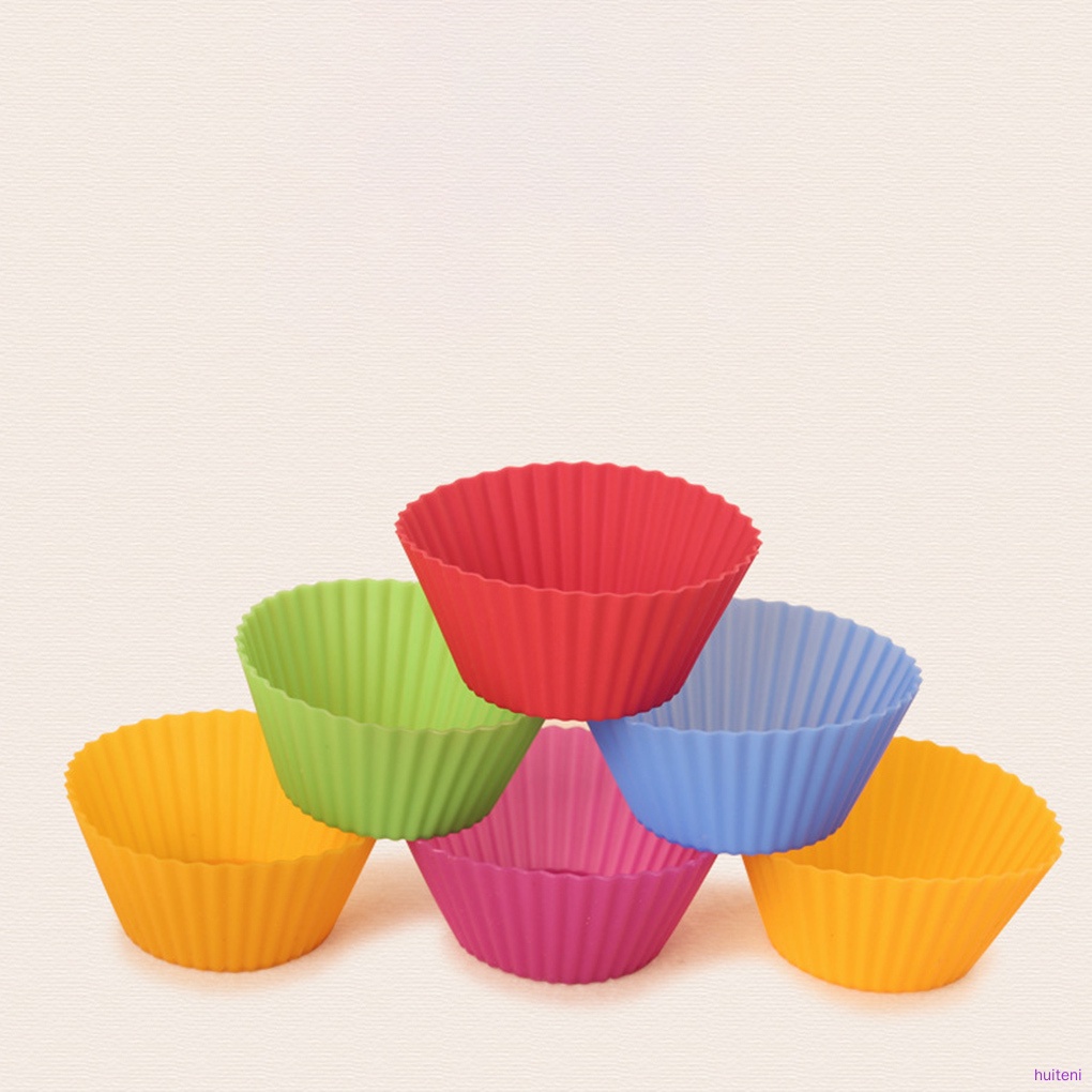 Set 8 Cốc Silicone Làm Bánh Cupcake Nhiều Màu Có Thể Tái Sử Dụng