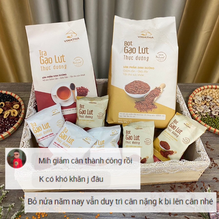 3 Set Bột Trà Gạo Lứt Ăn Kiêng Giảm Cân Thực Dưỡng Vinatha - 4020gr