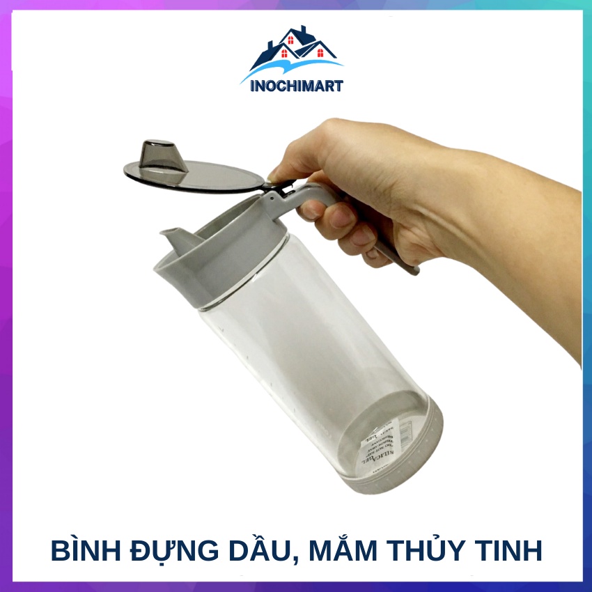 Bình Thủy tinh Đựng Dầu Ăn, Nước Mắm, Gia Vị 650 ML