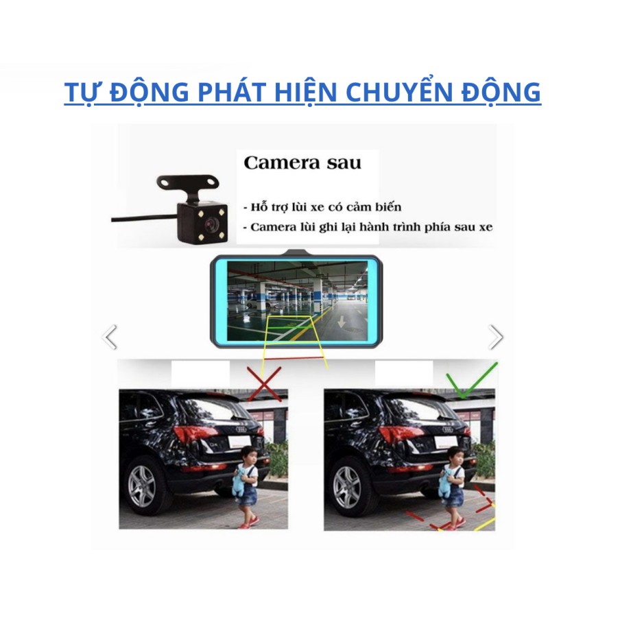 Máy Quay hành Trình Cho Ô tô ⚽FreeShip⚽Màn hình cảm ứng 4inch kèm thẻ 32GB | BigBuy360 - bigbuy360.vn