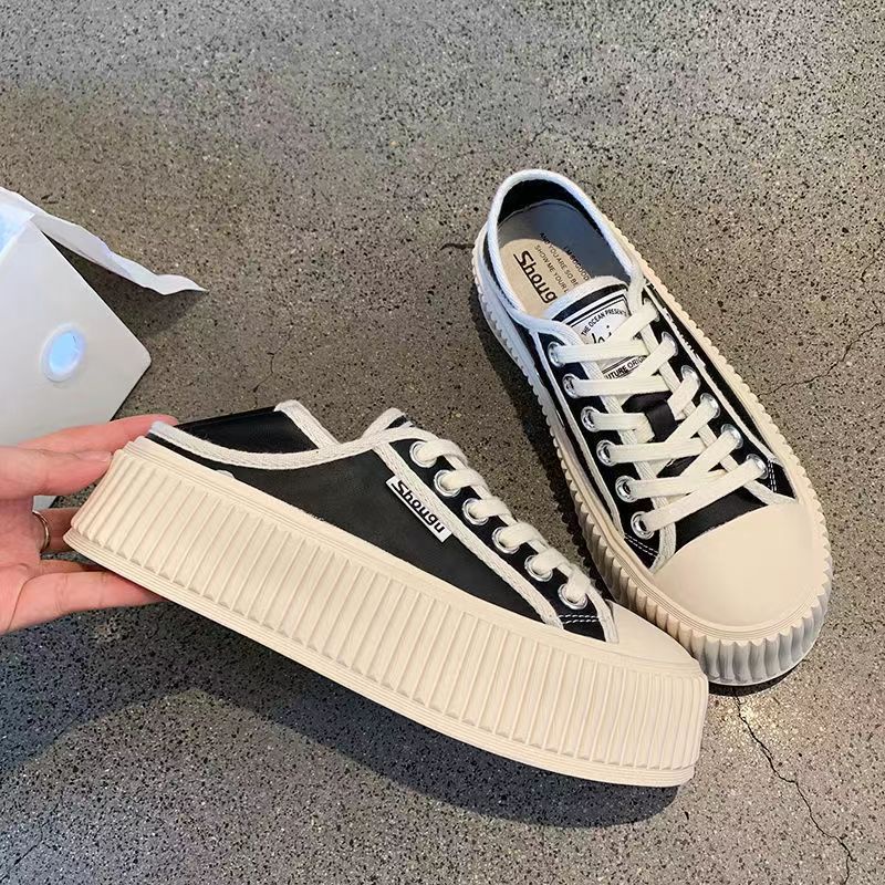 Giày Sneaker Vải Canvas Đế Dày Phong Cách Hàn Quốc Cổ Điển Hàng Mới Dành Cho Bạn Nữ
