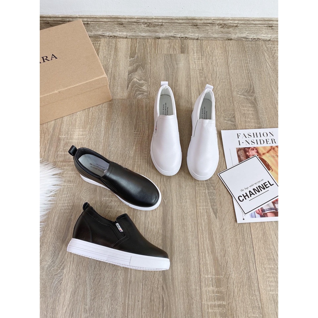 Slipon trơn siêu mềm phối đế trắng