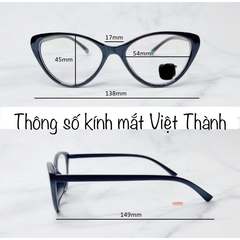 gọng Kính mắt mèo 5 màu sếch vừa lắp được kính cận viễn loạn