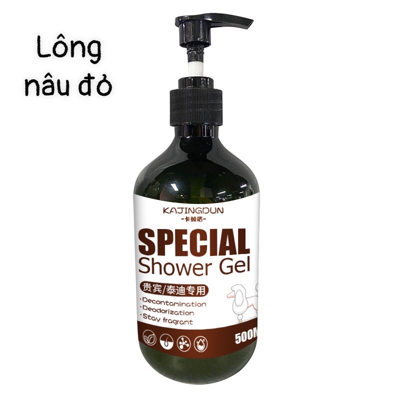 Sữa tắm cho chó mèo chiết xuất lô hội ,dầu dừa KAJINGDUN 500ml dưỡng lông hương thơm lâu cho poodle nâu đỏ, lông trắng