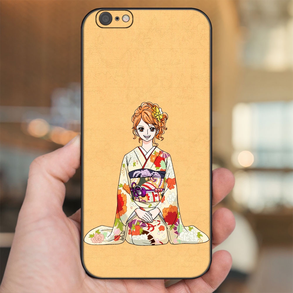 Ốp lưng iPhone 6 Plus, 6s Plus dẻo đen cạnh vuông in hình Nami One Piece Đảo Hải Tặc