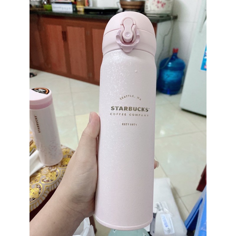 Bình giữ nhiệt STARBUCKS X THERMOS Sakura sơn nhám da cá không bám vân tay Dung tích 500ml