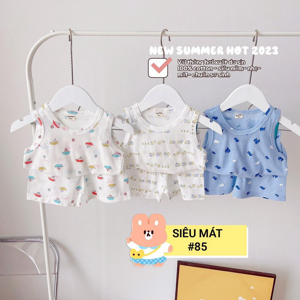 (set 3 bộ ) Link 3 , set quần áo ba lỗ bé trai , đồ bộ bé trai mùa hè , chất liệu vải thông hơi siêu mềm mát , 8-16kg