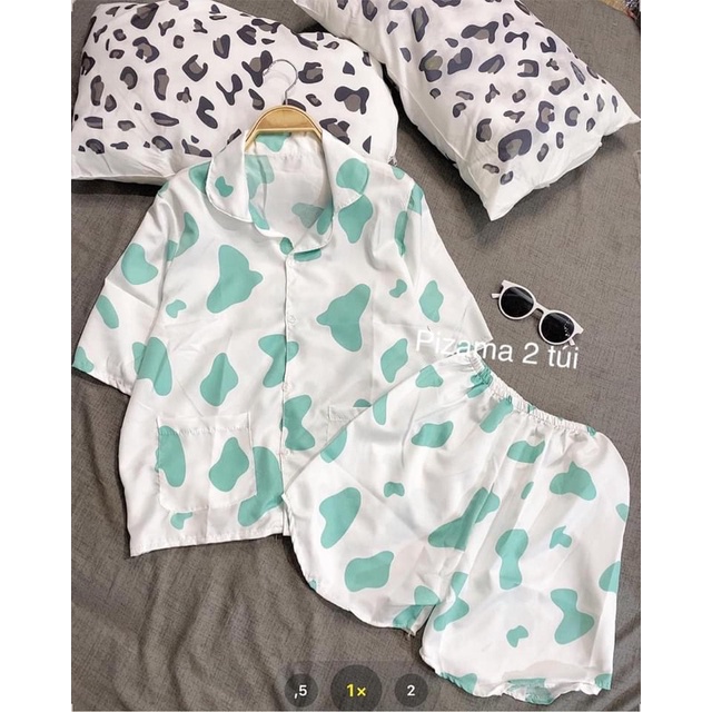 Bộ đồ pijama kate mặc nhà nữ kate Thái thoáng mát họa tiết hình thú bigsize | BigBuy360 - bigbuy360.vn