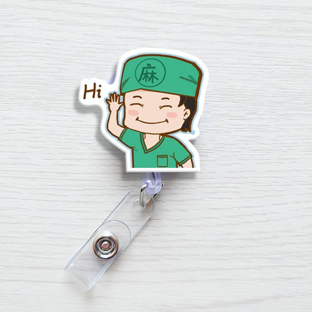 Kẹp Giữ Thẻ ID/Thẻ Tên Bằng Acrylic Chất Lượng Cao Có Thể Thu Gọn Dùng Cho Học Sinh / Y Tá / Y Tá Giá Đỡ