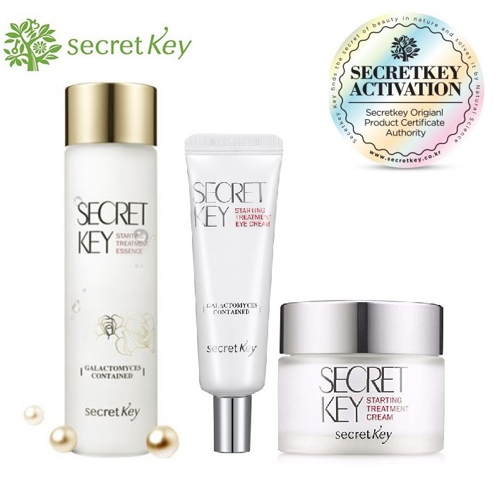 Combo 3 sản phẩm dưỡng da trắng sáng và chống lão hóa Secret Key Starting Treatment (Essence + Eye Cream + Cream)
