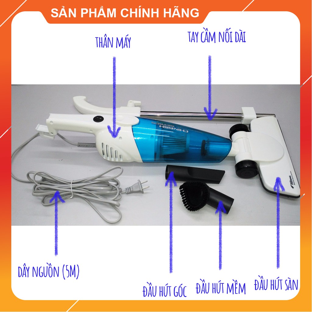Máy hút bụi cầm tay Deerma Vacuum Cleaner DX118C công suất 600W, bình chứa bụi 1.2L | BigBuy360 - bigbuy360.vn