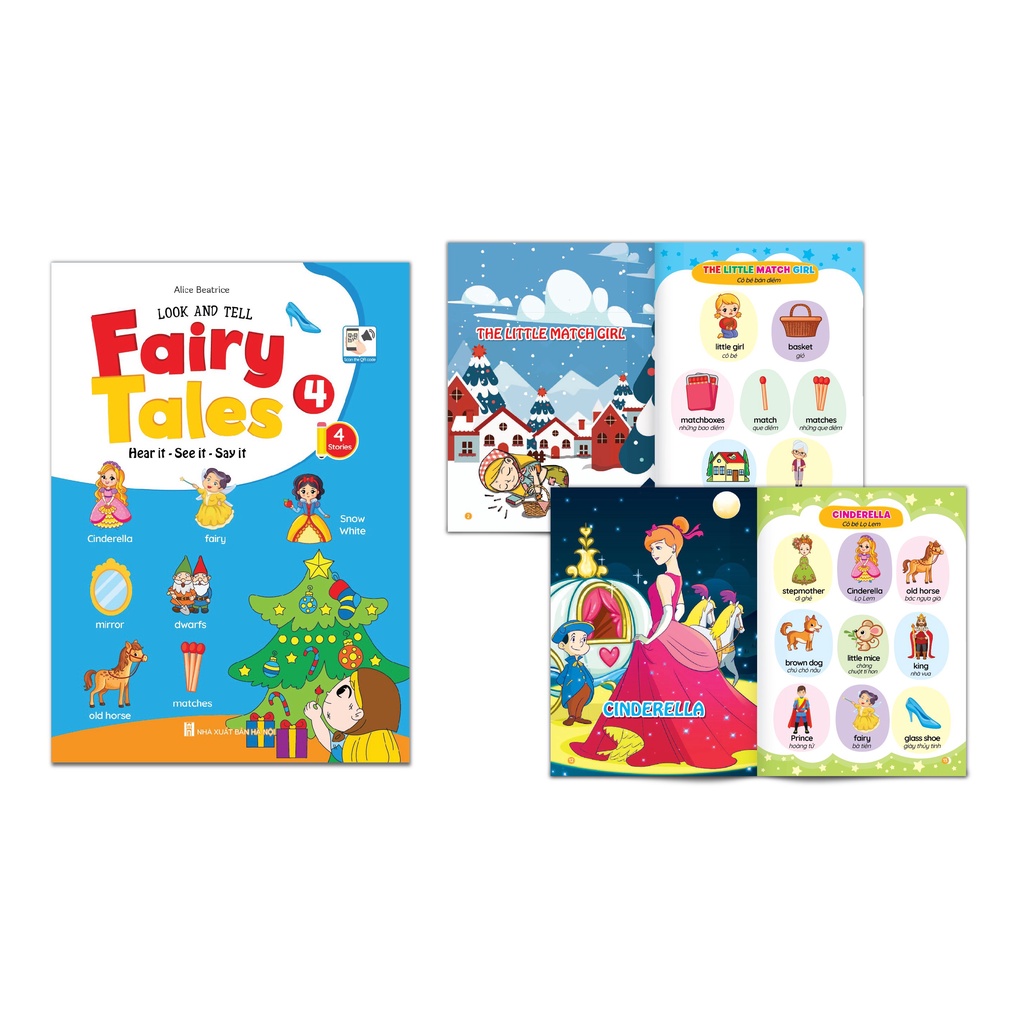 Sách Look and Tell fairy tales Truyện tranh tư duy Tiếng Anh 1 2 3 4 cho bé