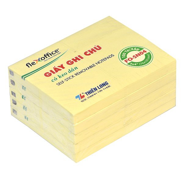 Combo 5 Giấy ghi chú, giấy note Flexoffice 3x4 FO-SN04