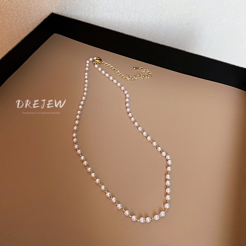 Dây chuyền DREJEW đính ngọc trai phong cách cổ điển sang trọng dành cho nữ
