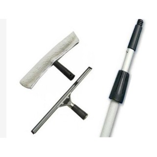 Bộ dụng cụ lau kính gồm 1 cây nối dài 2.4m, 1 tay gạt kính, 1 đầu lau