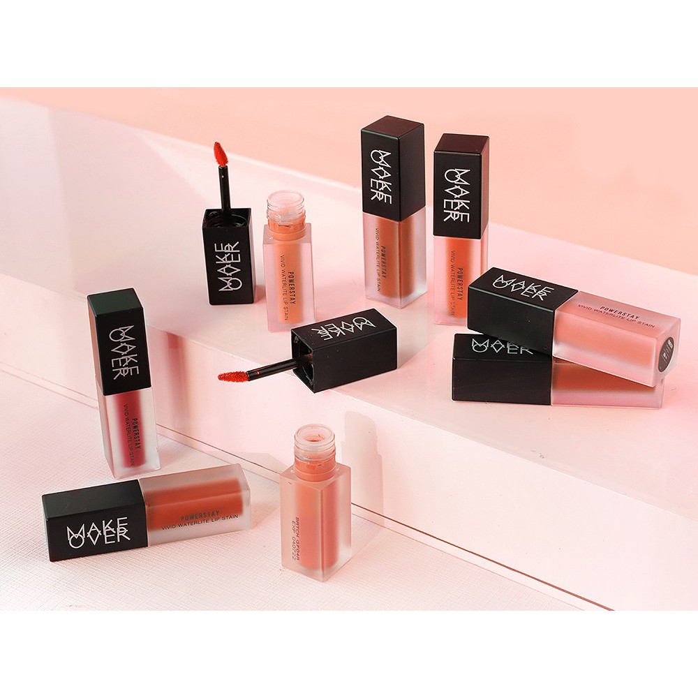 (hàng Mới Về) Son Môi Chống Thấm Nước Màu Sắc Sống Động Thương Hiệu Makeover