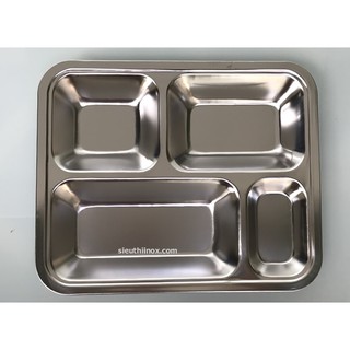 Khay cơm inox 4 ngăn SUS 304