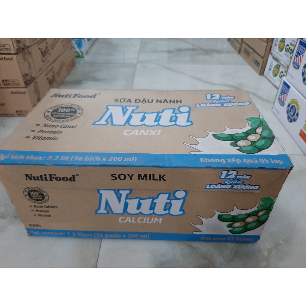 Sữa Đậu Nành Nuti thùng 36 bịch 200ml