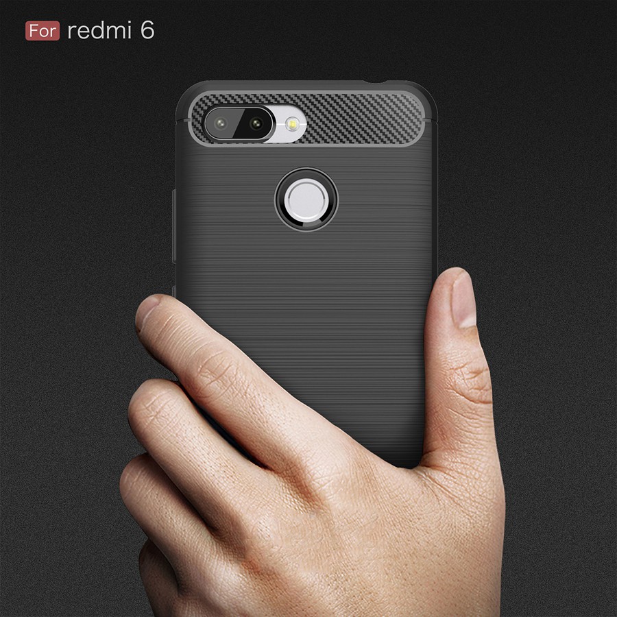 Ốp Lưng Xiaomi Redmi 6 Dẻo Cacbon Phay Xước chống sốc