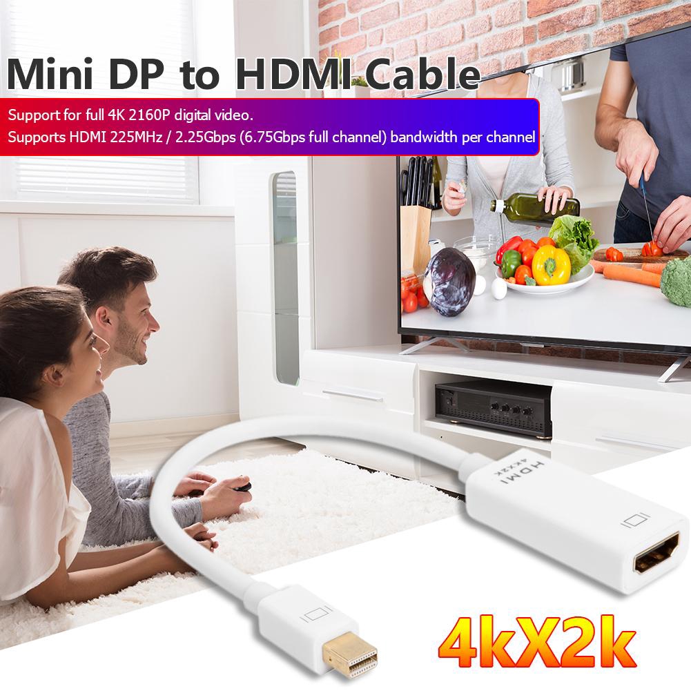 Cáp chuyển đổi mở rộng âm thanh video đầu Mini DP Display sang cổng HDMI 4K 2160p cho máy tính xách tay/PC