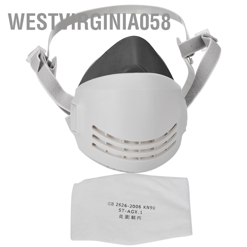 Westvirginia058 Rubber Dust Proof Respirator Mask Air Purifier Filter Protection