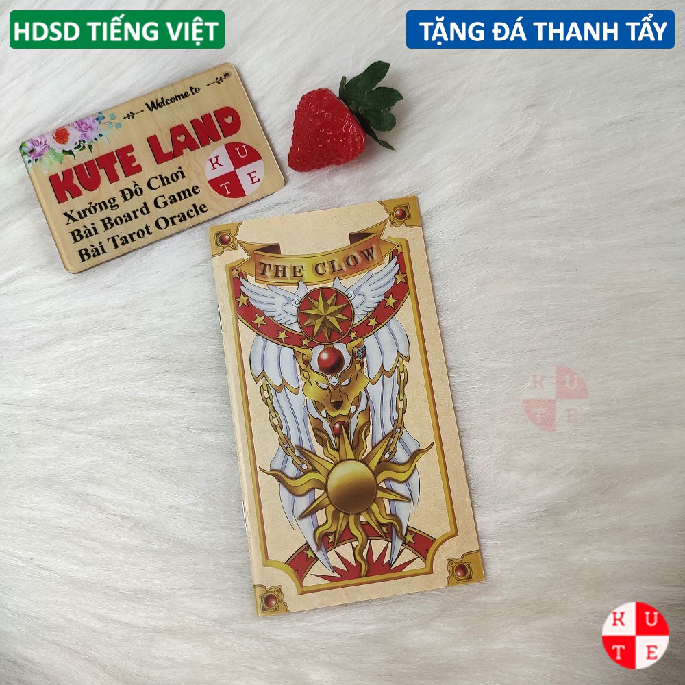 Bài Tarot Clow Sakura CardRaptor Phiên Bản Màu Nâu 56 Lá Bài Tặng Đá Thanh Tẩy Và Hướng Dẫn Tiếng Việt