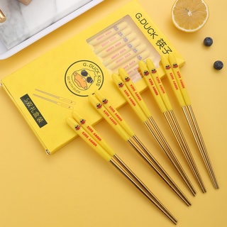 Set 5 Đôi Đũa Vịt Vàng Cute