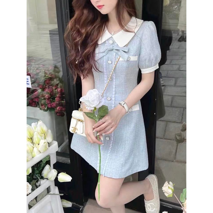 Đầm Pansy Dress Tiểu Thư Chất Dạ Tweet Mềm Mát