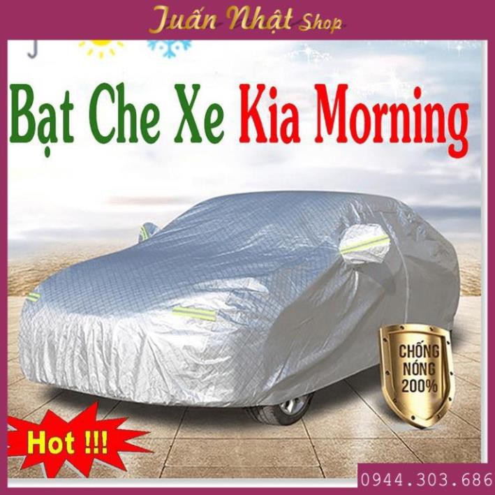 Bạt Phủ Ô Tô Kia Morning Cao Cấp  3 Lớp, Tráng Bạc Cách Nhiệt, Chống Nước, Chống Trộm Gương Hàng Cao Cấp