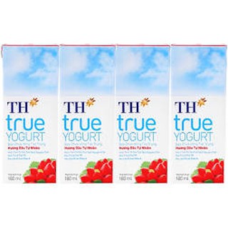 Sữa chua uống tiệt trùng TH true milk hương Dâu tự nhiên x 4 hộp