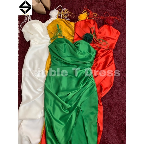 Đầm maxi body 2 dây chuỗi vai xẻ đùi TRIPBLE T DRESS - size S/M/L - MS387V