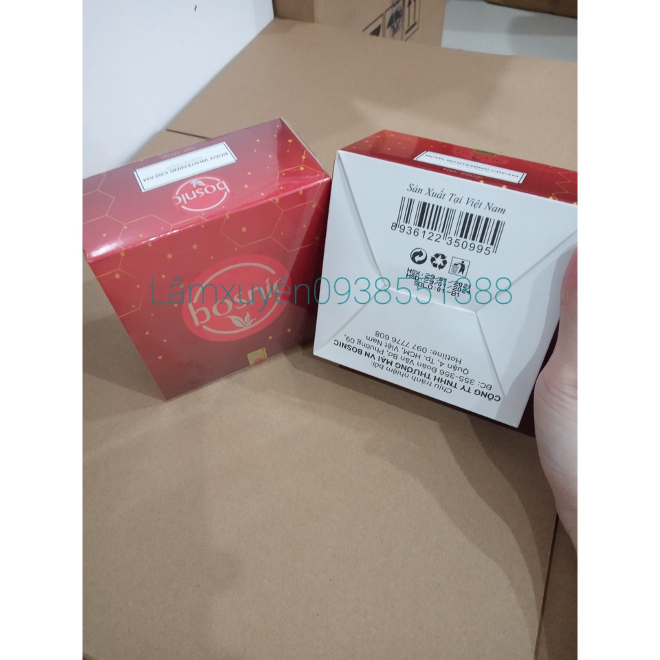 Kem body ( whitening cream )BOSNIC 200gr HỘP giữ ẩm và trắng dagiúp làm trắng da,không bắt nắng ,không kích ứng