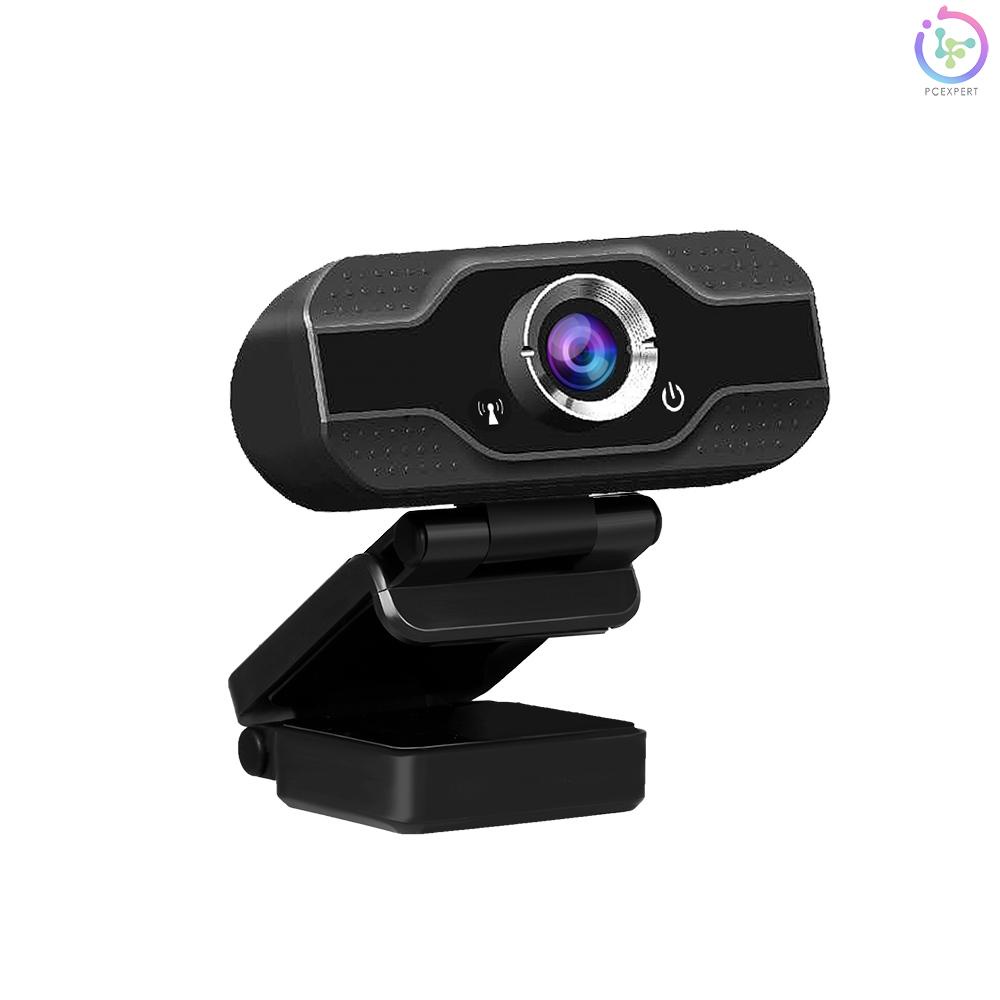 1080P USB Webcam Manual Focus Computer Camera Built-in Sound-absorbing Microphone Drive-free Web Camera for PC Laptop Black