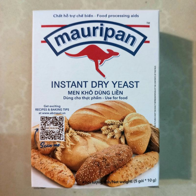 Men nâu/ men khô/ men bánh mì Mauri - Instant Dry Yeast (Hộp 5 gói)