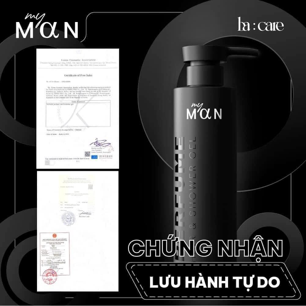 My Man Dầu gội 5in1 BA Care - Dầu gội hương nước hoa MyMan Hàn Quốc 500ml - Chính hãng Bảo Anh 8809446657258