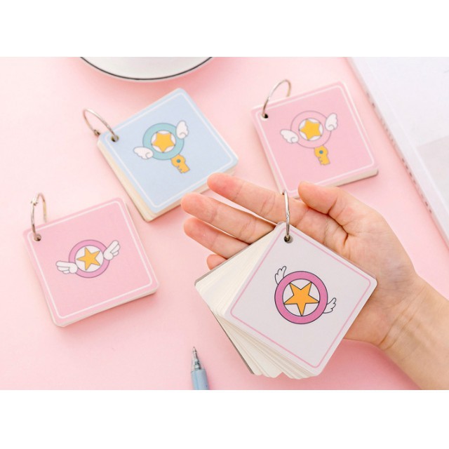 Bộ Thẻ Ghi Nhớ Thẻ Flashcard 7x7cm 95 Tờ Học Tiếng Anh Học Ngoại Ngữ Bo Góc Kèm Khoen Bìa