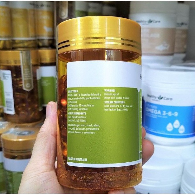 Mầm đậu nành  Healthy Care Super Lecithin 1200mg, Úc