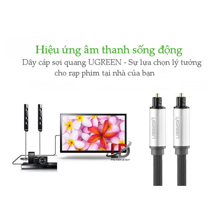 Ugreen 10540 - Cáp audio quang dài 2M (Toslink, Optical) vỏ nhôm cao cấp ✔HÀNG CHÍNH HÃNG ✔ [Ugreen_Official_Store]