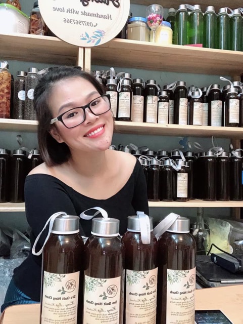 Siro Ho Quất Húng chanh Handmade 500ml (tặng 10 khẩu trang kháng khuẩn) | BigBuy360 - bigbuy360.vn