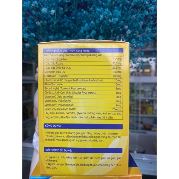 Thải độc gan, bổ gan, làm mát gan, tăng cường chức năng gan Liver Extra - hộp 60 viên