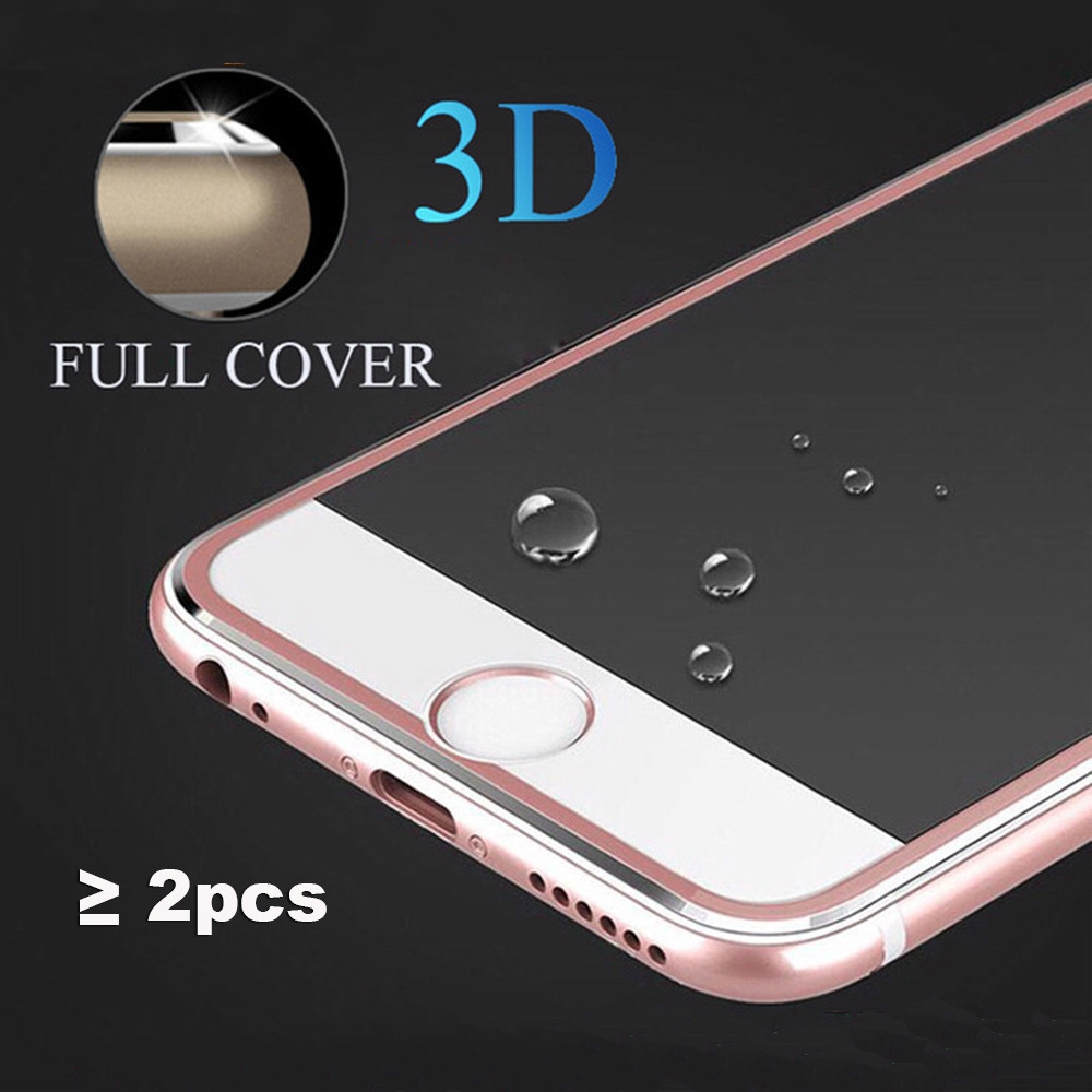 Kính Cường Lực 3D Viền Kim Loại Bảo Vệ Toàn Màn Hình Cho iPhone 11 Pro Max X XR 7 8 Plus