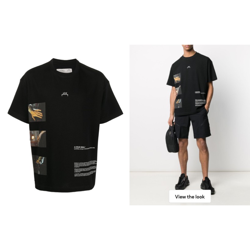 Áo thun ngắn tay A-COLD-WALL* material study T-shirt fw20