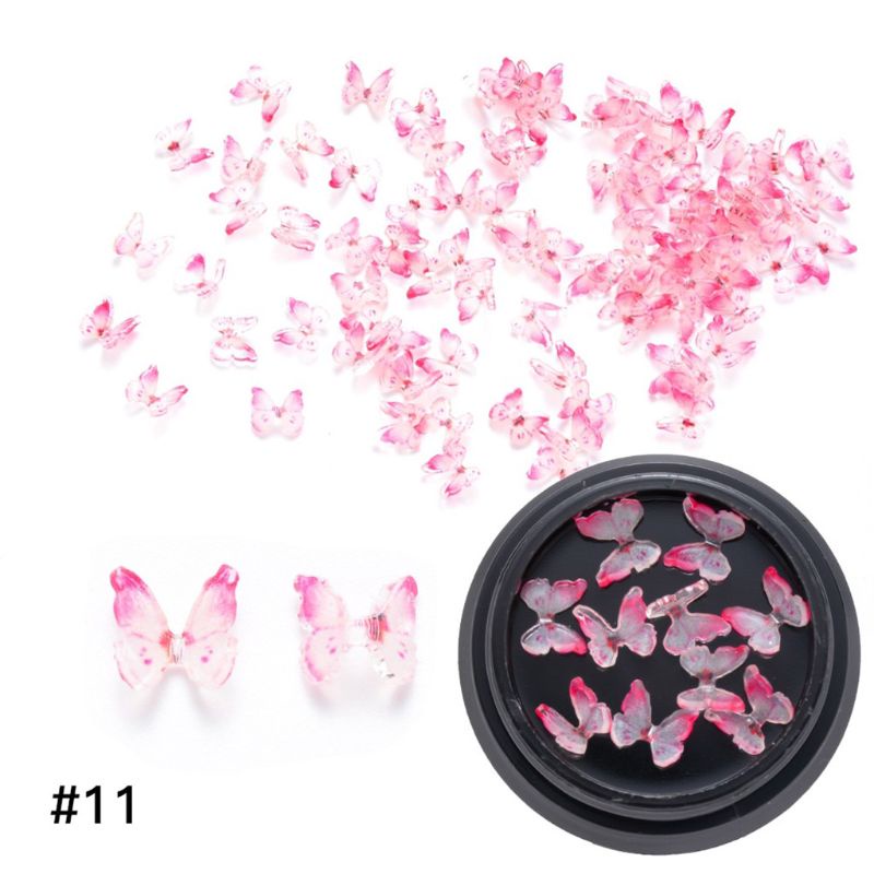 Set 10 Tấm Sticker Dán Móng Họa Tiết Bướm Nhiều Màu Sắc